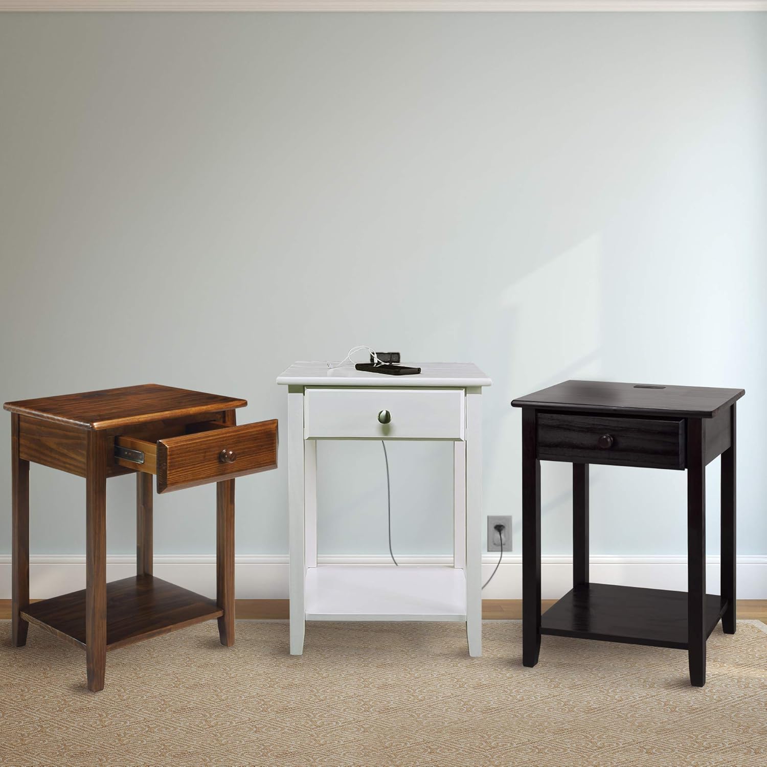 Warm Brown Bedside Table