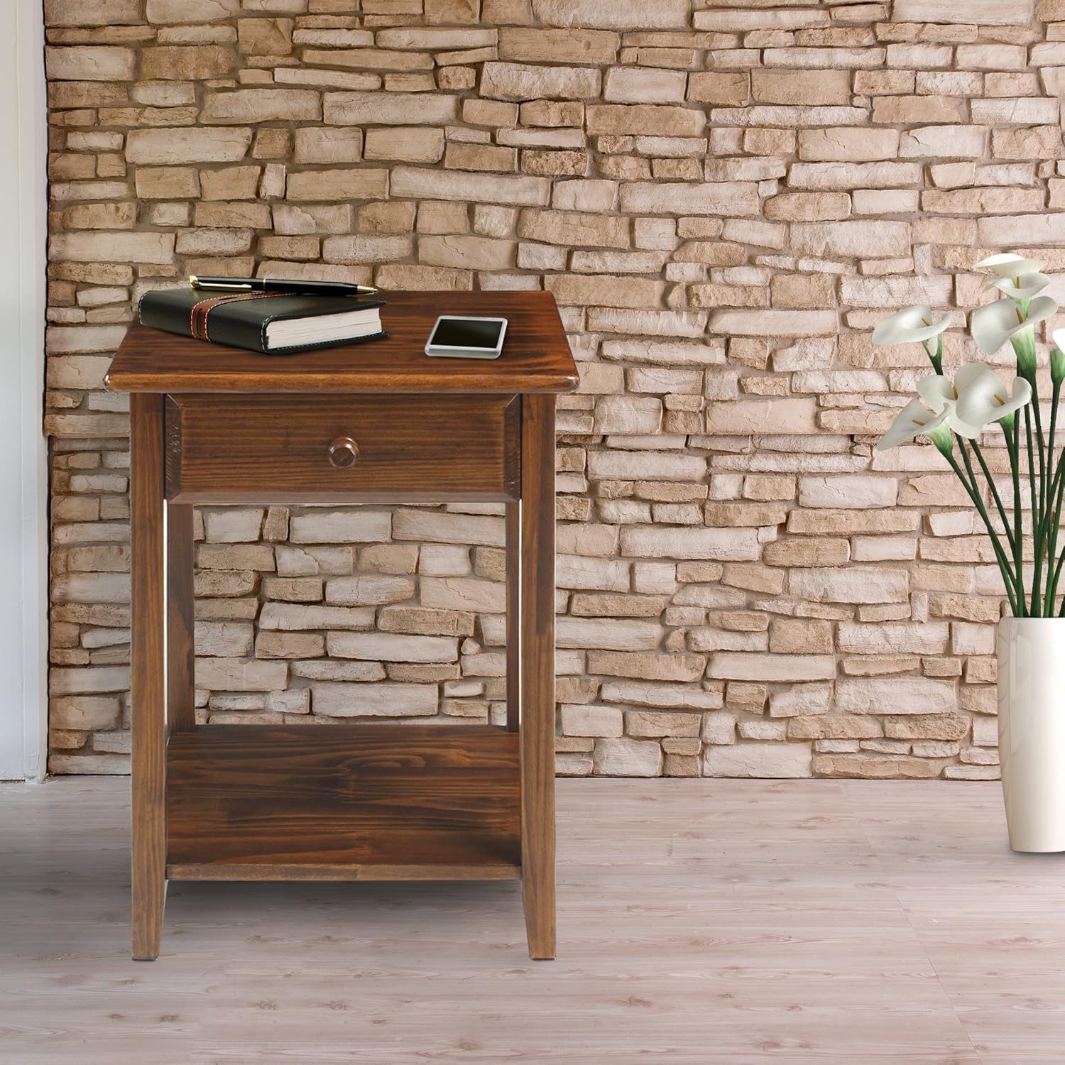 Warm Brown Bedside Table - Image 2